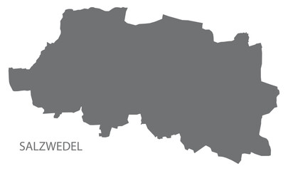 Salzwedel German city map grey illustration silhouette shape