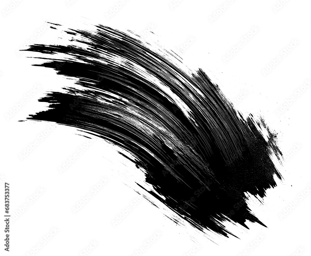 Poster abstract black grunge brush stroke texture on a transparent background. artistic concept. generative