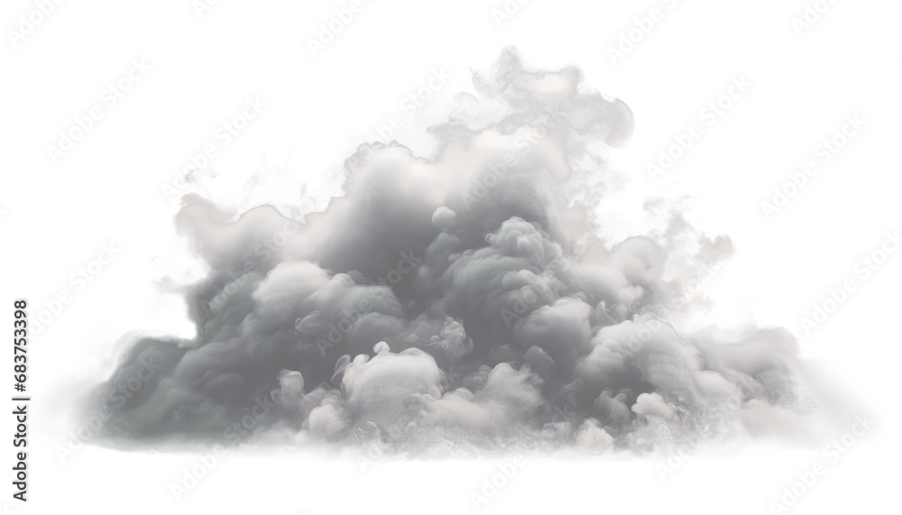Poster white cloud on a transparent background. generative ai