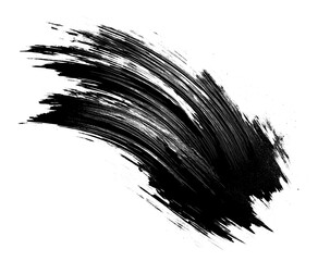 Obraz premium Abstract black grunge brush stroke texture on a transparent background. Artistic concept. Generative AI