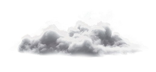 Ethereal white cloud texture spreading on a transparent background. Generative AI