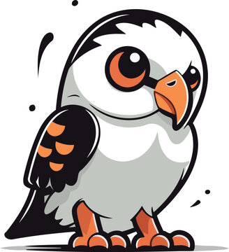 Cute cartoon owl vector illustration isolated on a white background
