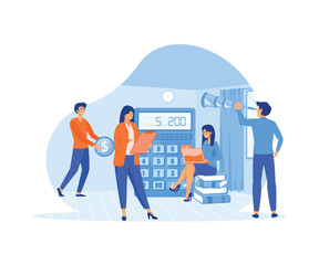 People study financial literacy and accounting to raise entrepreneurship awareness. flat vector modern illustration   