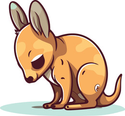 Cartoon kangaroo vector illustration of cute kangaroo