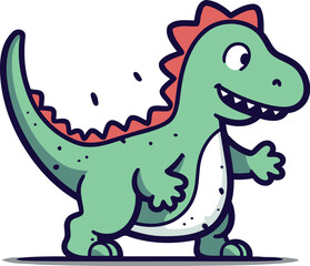 Cute cartoon dinosaur vector illustration isolated on a white background