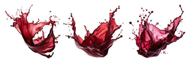 Splashes of red wine, cut out - stock png. - Powered by Adobe