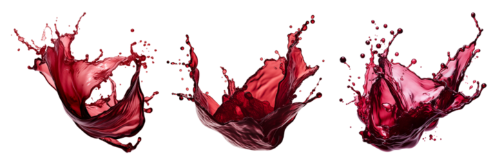 Splashes of red wine, cut out - stock png.