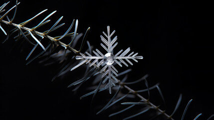 christmas snowflake on blurred background. Generative Ai