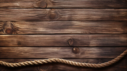 Old rope on vintage wooden background