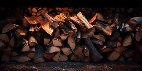  firewood in the fireplace © Saim