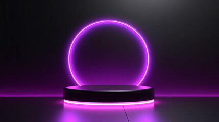 Purple light round podium