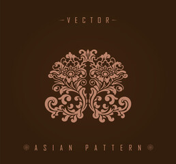 Symmetrical Floral Asian Vector Design