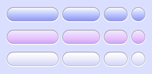 Buttons purple blue collection, interesting navigation panel for website with soft pastel colors.