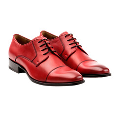 angled view of Derby shoes isolated on a white transparent background 