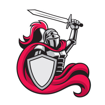 knight warrior mascot vector illustration design