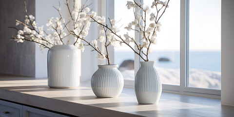 vase with flowers Modern Flower Vase Home Flower in vase stand in window modern design