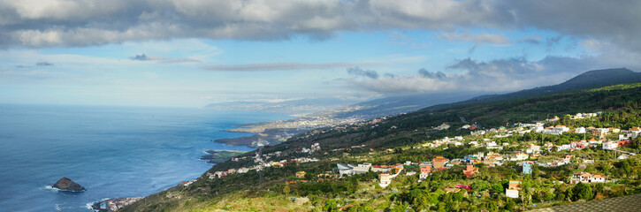 Panoramic view of  the northern coast of Tenerife, Canaries, Spain
