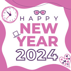New Year social media post abstract square template