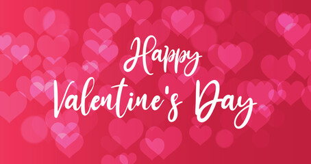 happy valentine's day background with hearts shapes bokeh 