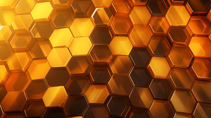 Design a background inspired by the hexagonal shapes found in honeybee hives.