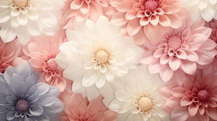 Design a background texture featuring the soft and textured petals of various flowers.