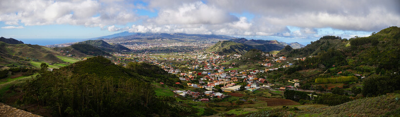 Fototapeta na wymiar Tenerife uban landscape from Mirador de Jardina, Canaries, Spain