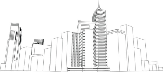 Cityscape, Building perspective, Modern building in the city skyline, Business center