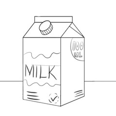 Milk box outline for colouring