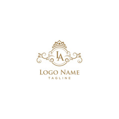 LA Initial Letter Luxury Logo template in vector art for Restaurant, Royalty, Boutique, Hotel, Jewelry and other vector illustration
