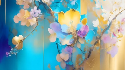 abstract background with colorful flowers. 3d rendering, 3d illustration.