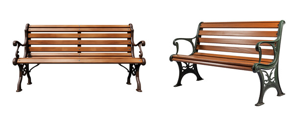 A wooden bench, cut out - stock png. - Powered by Adobe