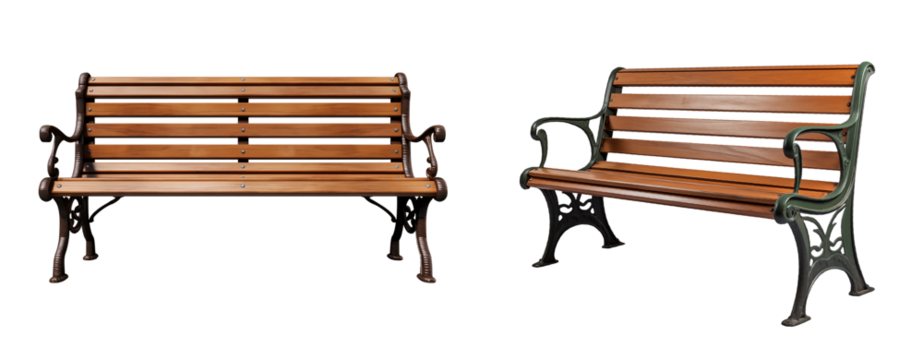 A wooden bench, cut out - stock png.