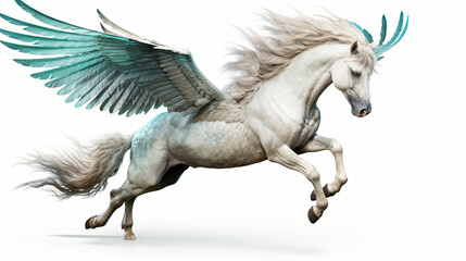 Obraz na płótnie Canvas Pegasus close up isolated on white background