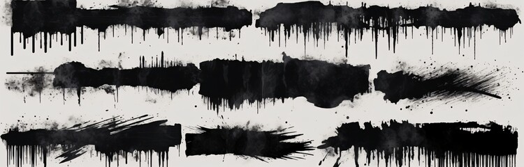 hand paint grunge splatter brush strokes for photoshop, illustrator, and set of black paint marks stock photoshop, eye-catching tags