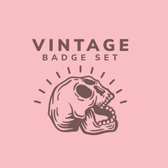 Vector illustration style vintage surfing theme badge design. For t-shirt prints, posters, stickers and other uses.