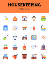 set of HouseKeeping flat icons for logo & web. Vector illustration