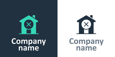 Logotype No house icon isolated on white background. Real estate agency or cottage town elite class. Logo design template element. Vector