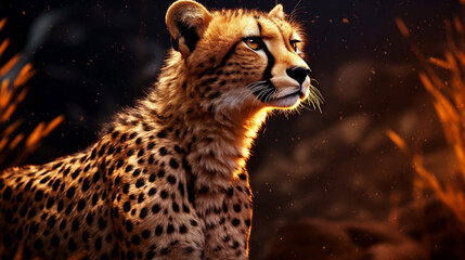 background with evenly distributed, small spots resembling the coat of a cheetah.