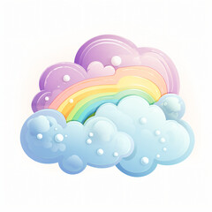 Cute Rainbow Cloud Clipart isolated on white background