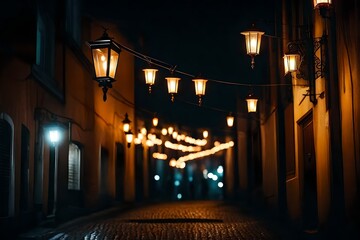 street lamp in the city of night