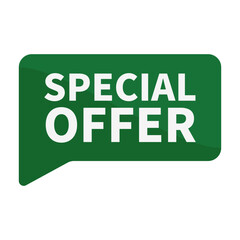 Special Offer In Green Rectangle Shape For Promotion Business Information Marketing
