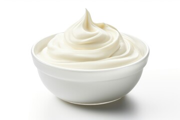 Fototapeta na wymiar Cream bowl on white background