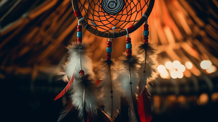 Intricate Native American Dream Catcher - obrazy, fototapety, plakaty