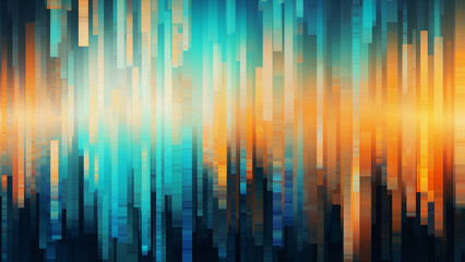 Cyber Orange and Electric Teal Modern Abstract Pattern