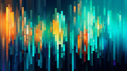 Cyber Orange and Electric Teal Modern Abstract Pattern