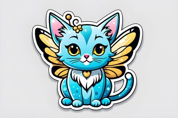 Blue cat fairy with swallowtail butterfly wings
Generative AI
