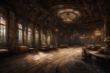 Obraz premium A banquet hall, devoid of celebrants. 