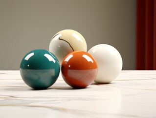 A bunch of beautiful polished marble balls on a plain background.