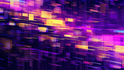 Electric Yellow and Cyber Purple Digital Pixelation Pattern