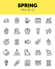 set of Spring Lineal icons for logo & web. Vector illustration